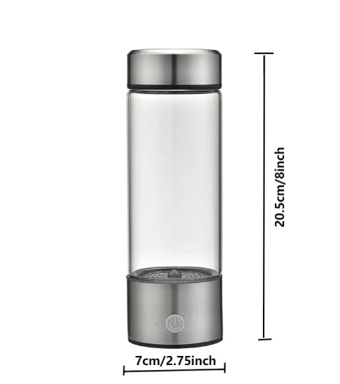 Hydrogen Generator Glass Water Bottle